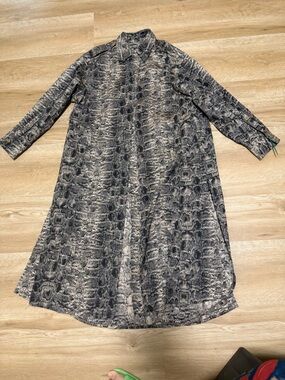3.1 Phillip Lim Snake Print Button-Up Long Dress - Brown & Beige